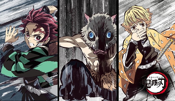 Tanjiro Kamado, Zenitsu Agatsuma e Inosuke Hashibira